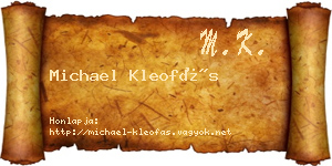 Michael Kleofás névjegykártya